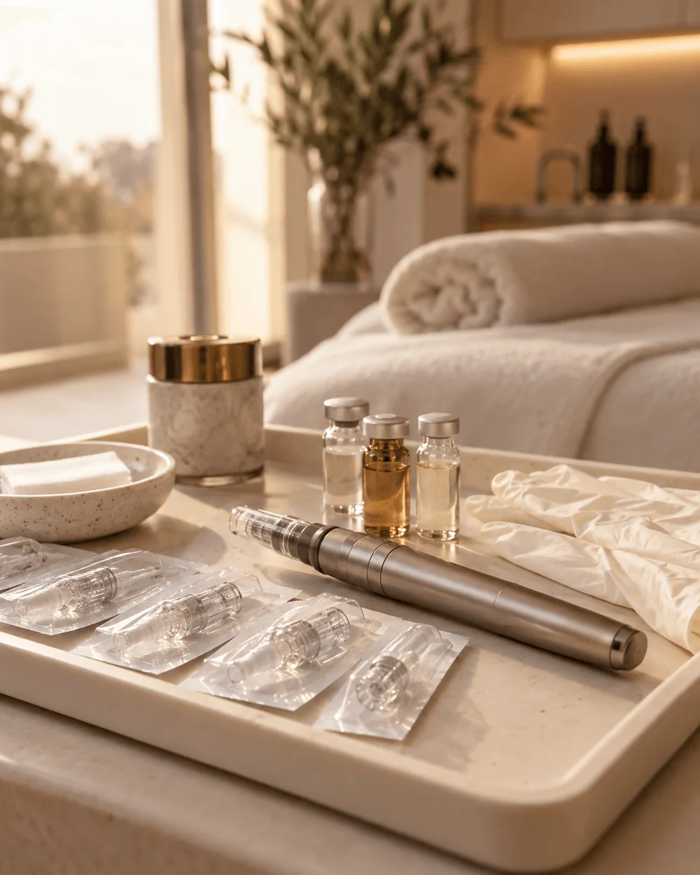 Illustrative advanced skin-care instruments and serum ampoules